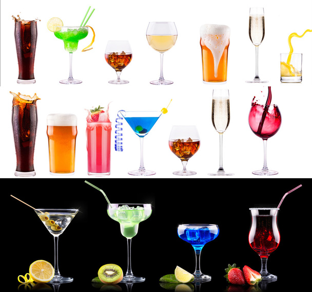 ensemble de boissons alcoolisées différentes
 - Photo, image