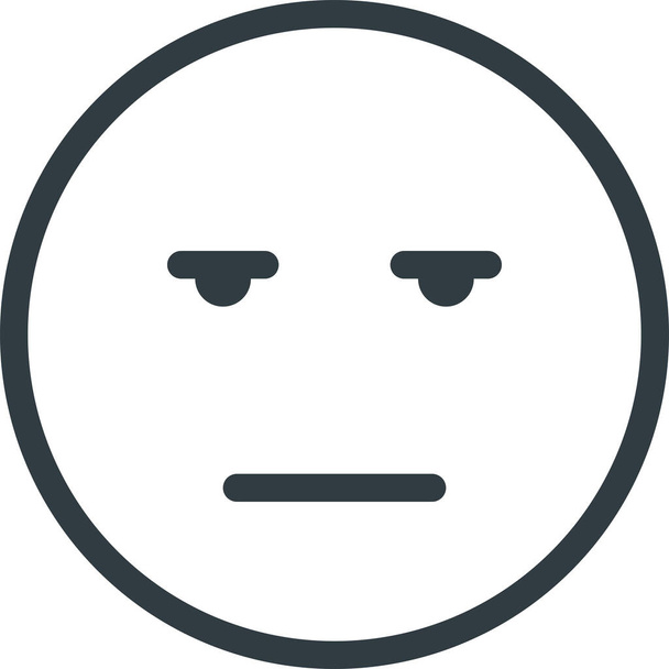 znudzony emote emoji ikona w stylu Zarys - Wektor, obraz