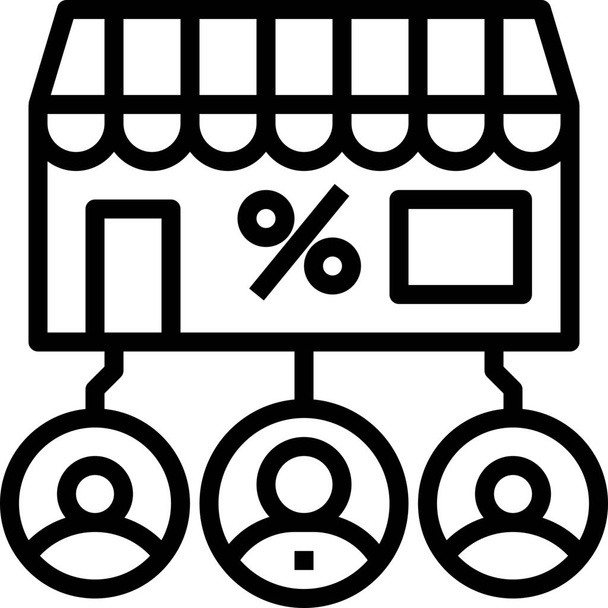 affiliate marketing franchise pictogram - Vector, afbeelding