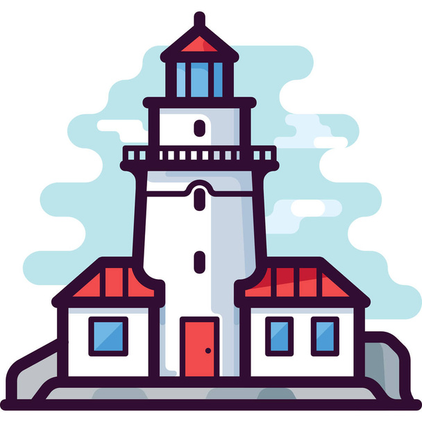 architecture building house icon in Filled outline style - Vektor, kép