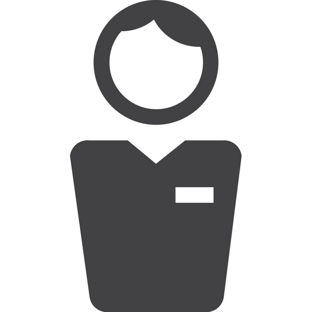 assistent persoon persoonlijk icoon in Solid stijl - Vector, afbeelding