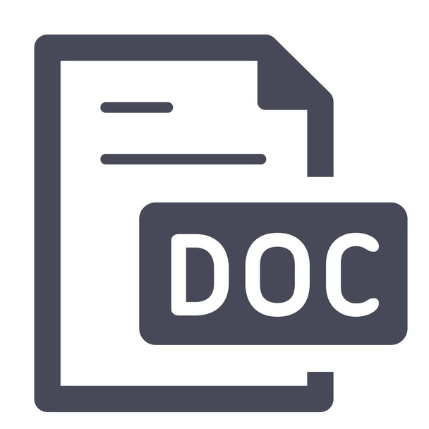 doc documento docx ícone em estilo sólido - Vetor, Imagem