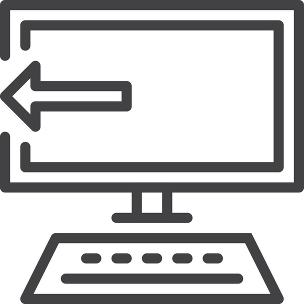 ordinateur flèche à l'extérieur icône dans le style Outline - Vecteur, image