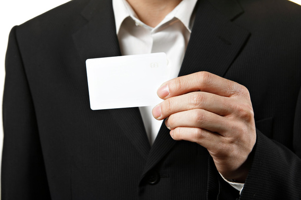 showing blank business card - 写真・画像