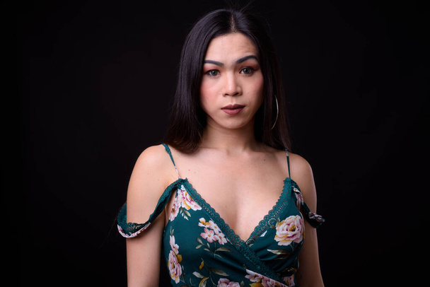 Face of young beautiful Asian transgender woman - Fotó, kép