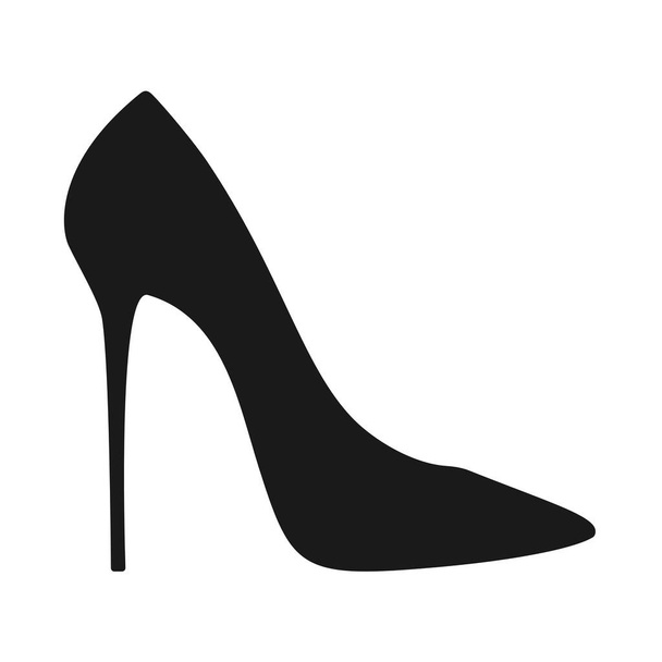 Elegant high heel shoe or stiletto in vector silhouette - Vector, Image
