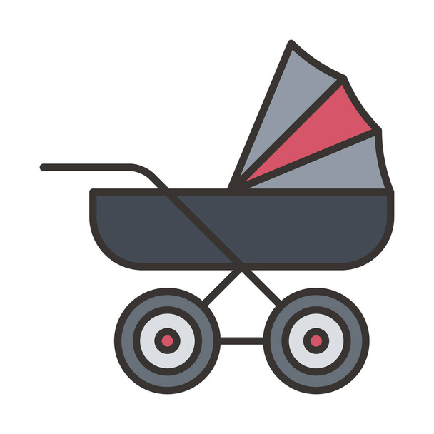 vauvan vaunu kuvake Täynnä ääriviivat tyyli - Vektori, kuva