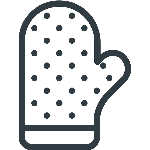 gloves kitchen oven icon in Outline style - Vetor, Imagem