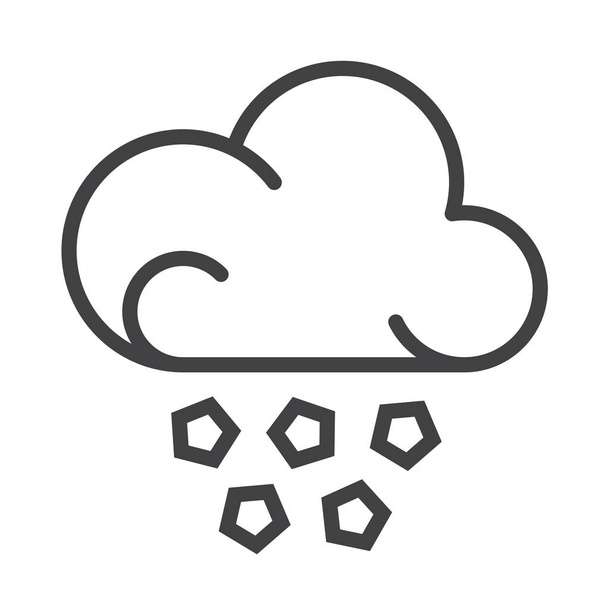 Wolkenvorhersage Hagelsymbol in Wetterkategorie - Vektor, Bild