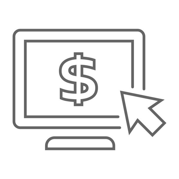 vývojová výplata za kliknutí na ikonu hledání ve stylu osnovy - Vektor, obrázek
