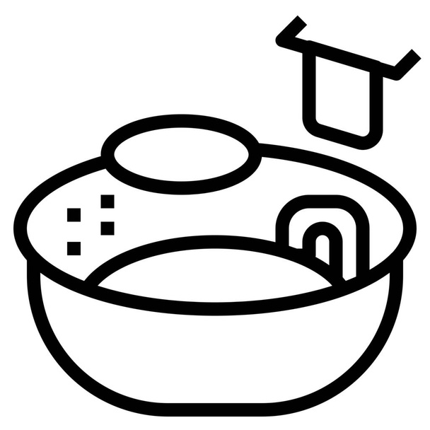 bad badkamer jacuzzi pictogram in omtrek stijl - Vector, afbeelding