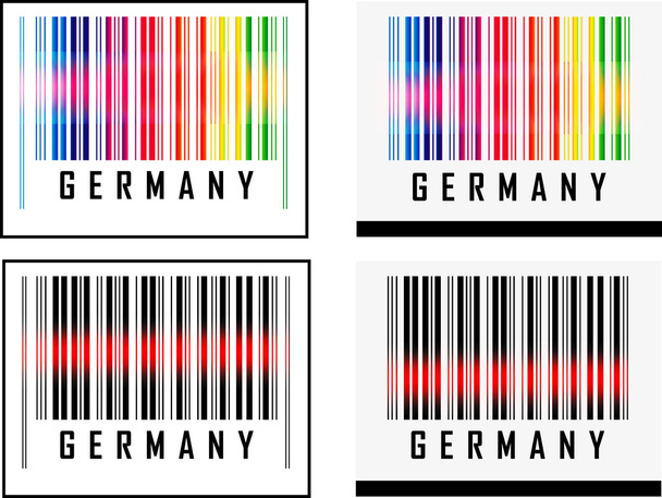 バー コード アイコンおよび赤いセンサー レーザービーム終わるドイツ - ベクター画像