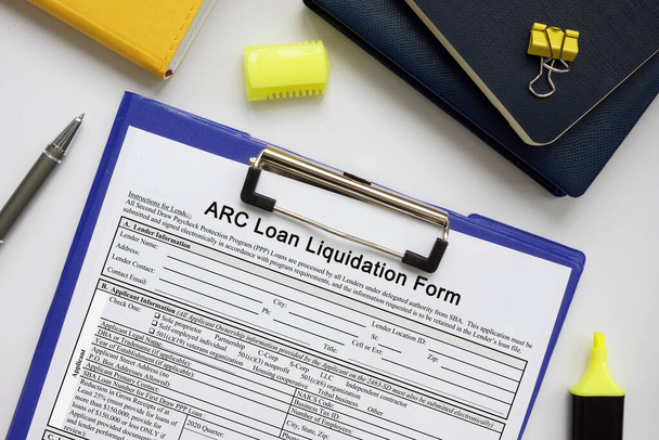 Formulario SBA ARC Forma de Liquidación de Préstamos Americas Recovery Capital - Foto, imagen