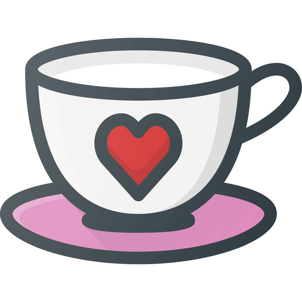 celebration coffee cup icon in Filled outline style - Vecteur, image