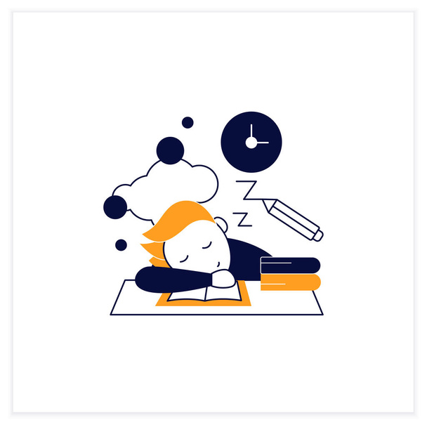 School procrastinating flat icon - Vector, Image