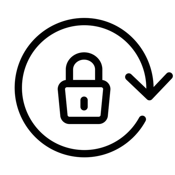 ícone chave de rotação de bloqueio no estilo de esboço - Vetor, Imagem
