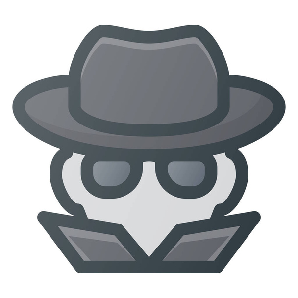 crimen cyber hackeado icono en estilo de contorno lleno - Vector, imagen