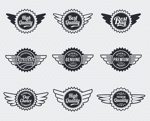 Quality premium label badges - retro vintage style - Vector, Image
