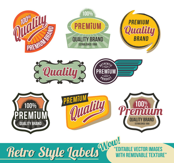 Vintage Retro Labels - Vektor, kép