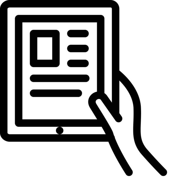 ipad mobile reading icon in Outline style - Vector, Image
