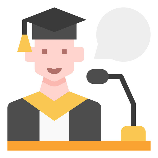 avatar graduation man icon - Vektor, obrázek