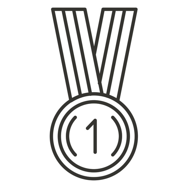 ícone de medalha de prêmio de conquista em estilo esboço - Vetor, Imagem