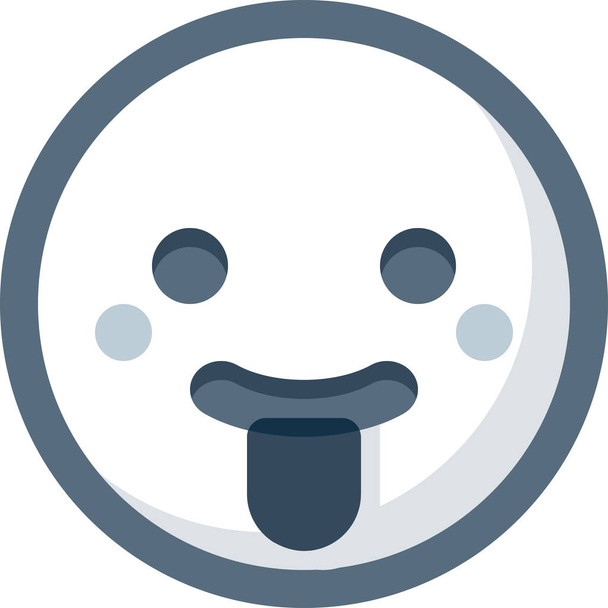 brutaal emoticon gezicht icoon in Gevulde omtrek stijl - Vector, afbeelding