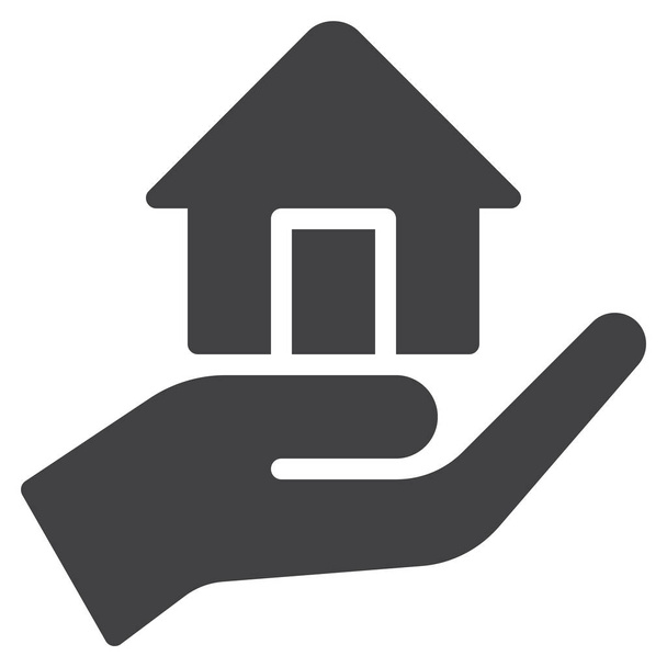 mão segurando ícone da casa em Negócios & categoria de gestão - Vetor, Imagem