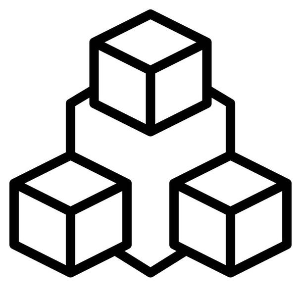 icône de cube d'affaires blockchain dans le style Outline - Vecteur, image