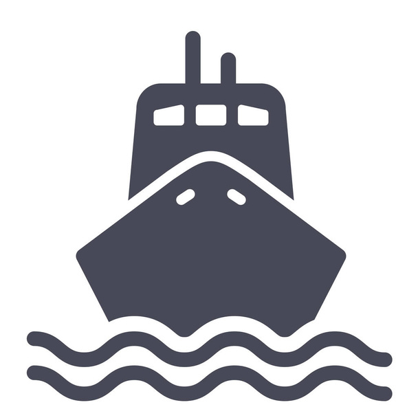 ikona transportu okrętowego w stylu Solid - Wektor, obraz