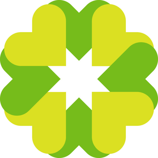 eco hearts flower icon in Flat style - ベクター画像
