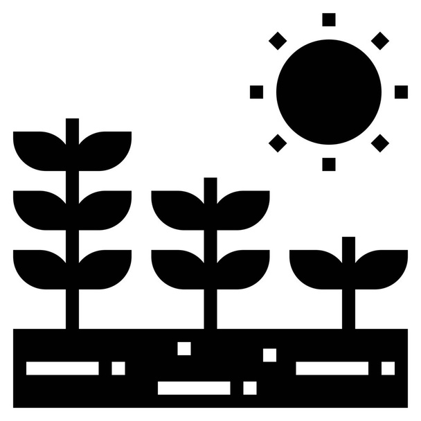 екологічна ікона садівництва в суцільному стилі
 - Вектор, зображення