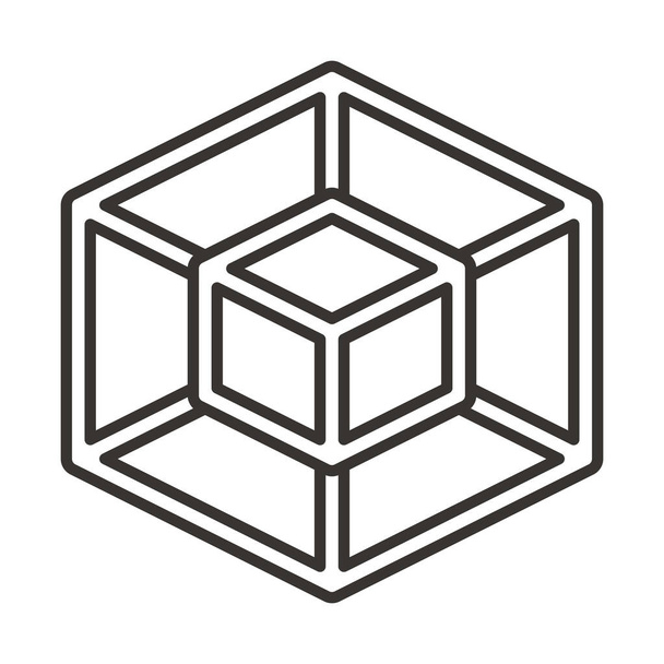 abstract creatief kubus icoon in Outline stijl - Vector, afbeelding