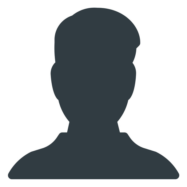 αρσενικό πρόσωπο εικονίδιο χρήστη σε στερεό στυλ - Διάνυσμα, εικόνα