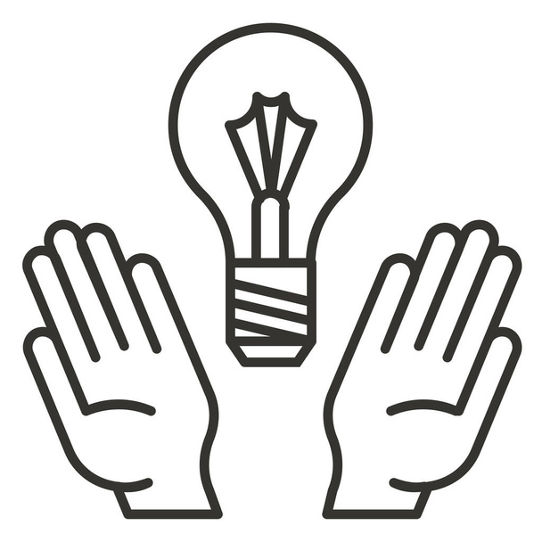 bulb business icona creativa in stile contorno - Vettoriali, immagini