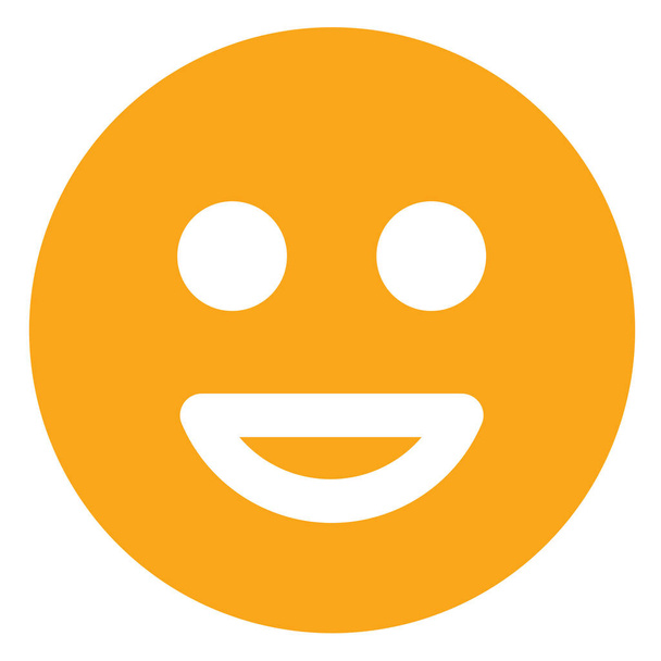 emoji εικονίδιο χαμογελαστό πρόσωπο σε στερεό στυλ - Διάνυσμα, εικόνα