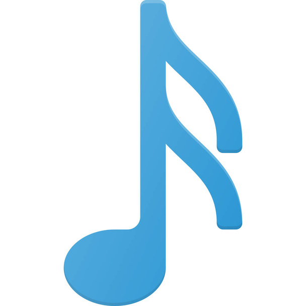 nota de música icono de reproducción en estilo plano - Vector, Imagen