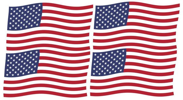 Четыре американских флага США - Фото, изображение