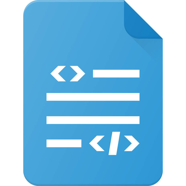 code ontwikkeling bestand pictogram in platte stijl - Vector, afbeelding