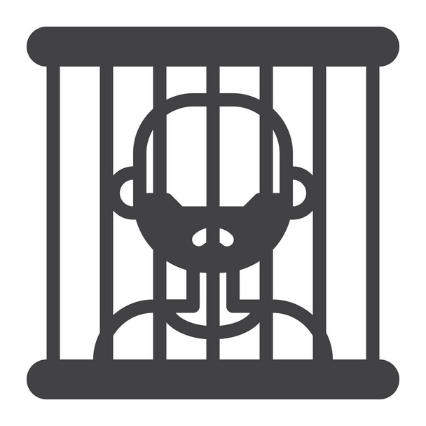 arrest jail person icon - Vektor, kép
