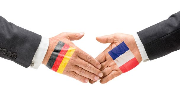 ドイツとフランス彼らの手を差し伸べる - 写真・画像