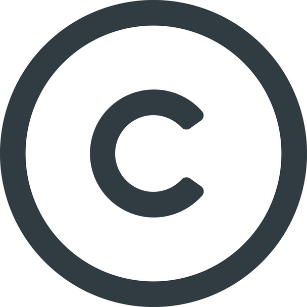 copyright korlátozás ikon szilárd stílusban - Vektor, kép