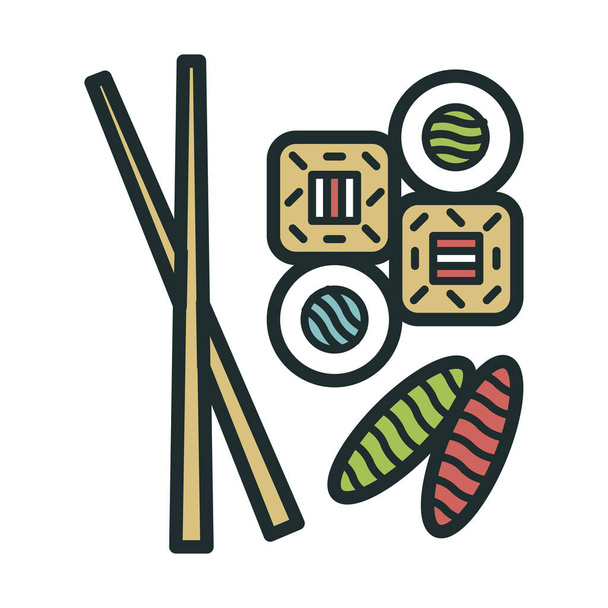 їсти значок харчових рулонів у заповненому стилі контуру
 - Вектор, зображення
