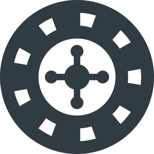 Casino Freizeit Roulette-Symbol im soliden Stil - Vektor, Bild