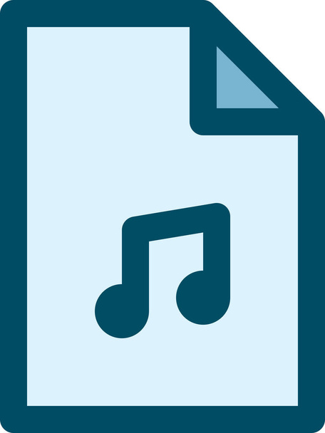icona del file del documento audio in stile piatto - Vettoriali, immagini