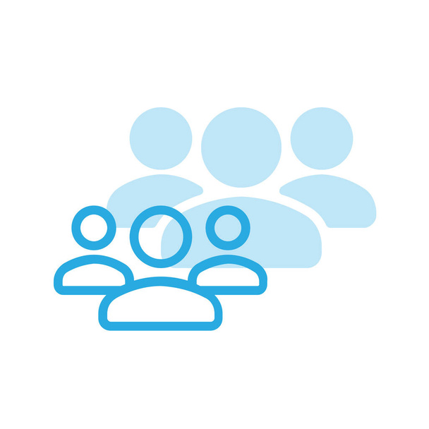 Benutzer-Icon für Gruppen im Outline-Stil - Vektor, Bild