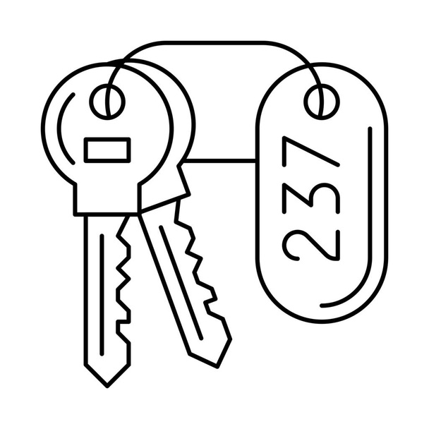 hotel kulcs készlet kulcsok ikon vázlat stílus - Vektor, kép