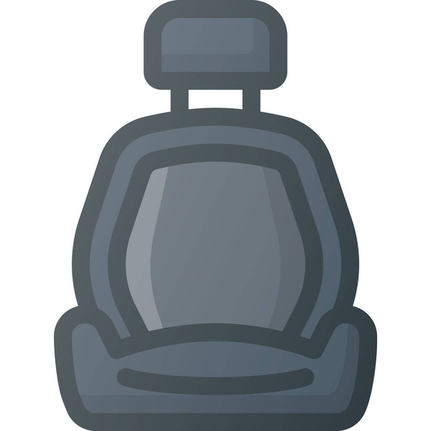 accesorios icono de asiento de coche en estilo de contorno lleno - Vector, Imagen