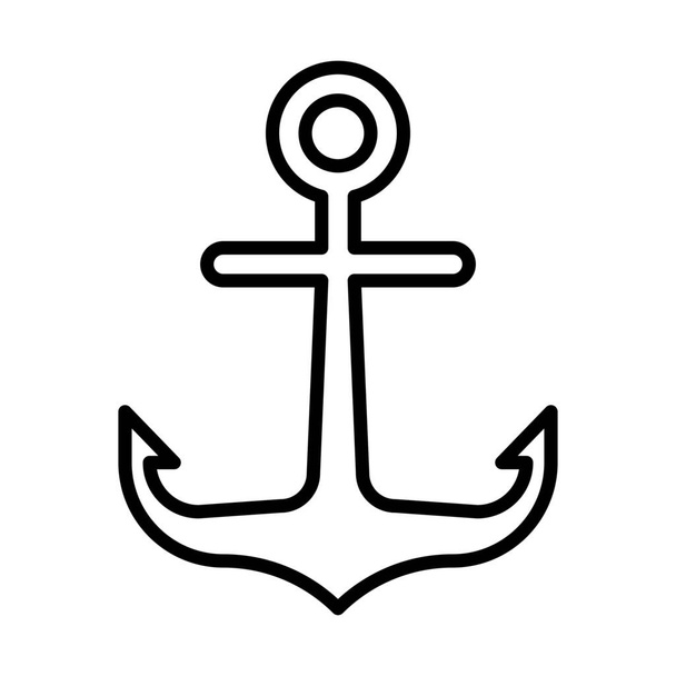 Anker Marine nautische Ikone im Outline-Stil - Vektor, Bild
