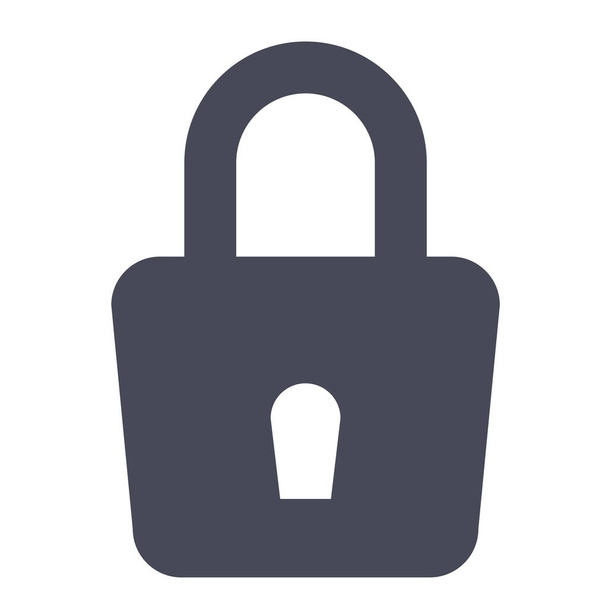 значок ключа блокировки пароля в твердом стиле - Вектор,изображение